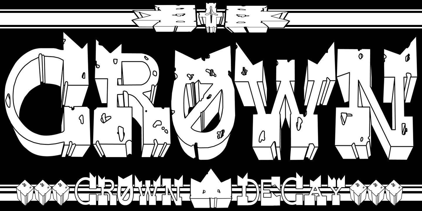Crown Decay 3D Font preview